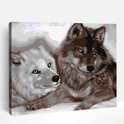 Black and White Wolves | Paint By Numbers