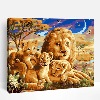 Lion and Cubs | Paint By Numbers