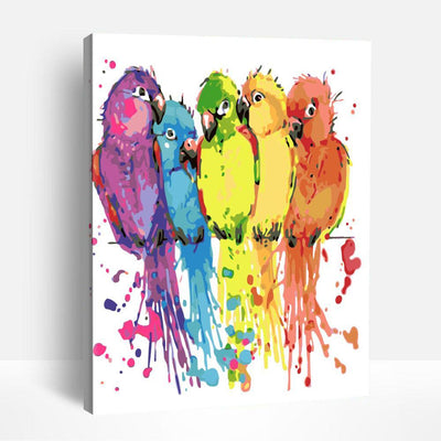 Colorful Parrots | Paint By Numbers