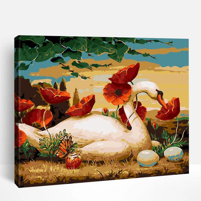 Swan and Flowers | Paint By Numbers