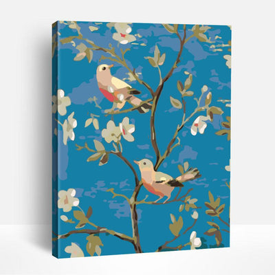 Bullfinch and Cherry Trees | Paint By Numbers