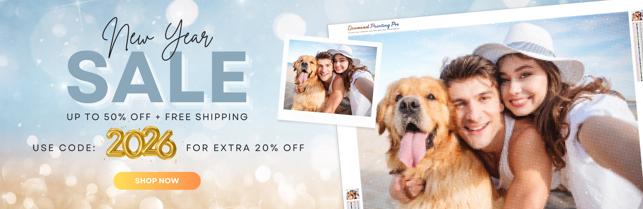 Diamond Painting Pro 2026 New Year Sale Homepage PC Banner