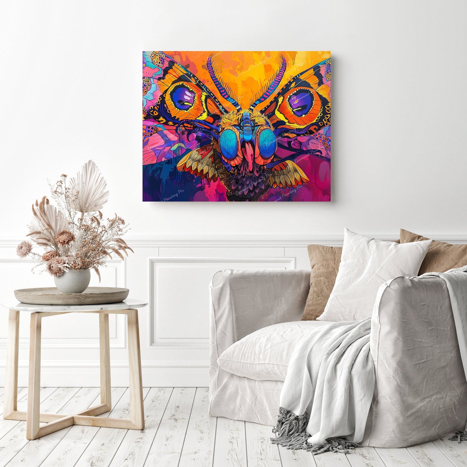 Majestic Mothra | Diamond Painting Displayed as Home Decor