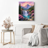 Alpine Floral Falls Diamond Painting as Home Decor