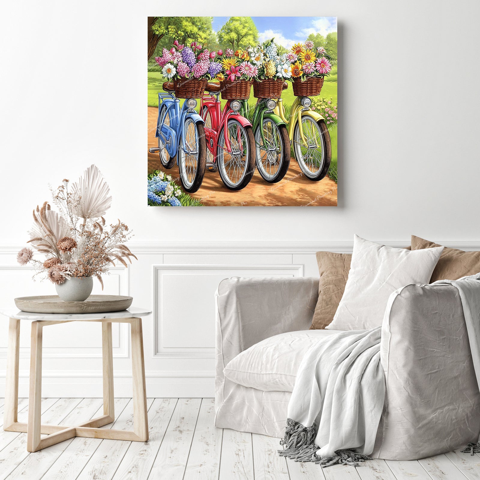 Bicycles with Flowers Diamond Painting as Home Decor
