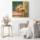 Bubble Bath Cat Diamond Painting as Home Decor