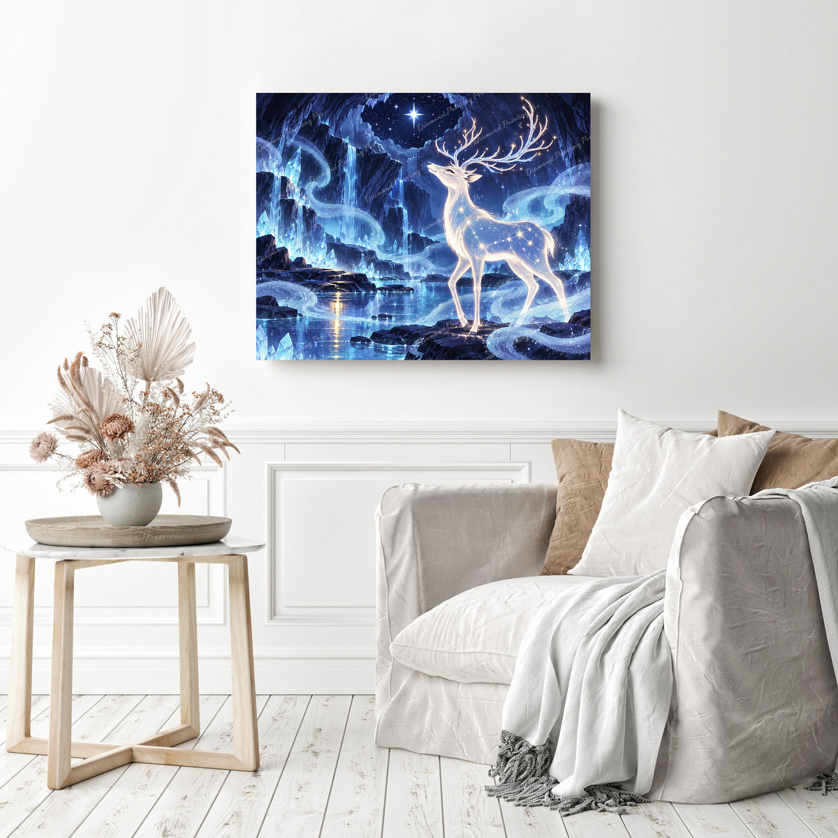 Celestial Stag Diamond Painting as Home Decor