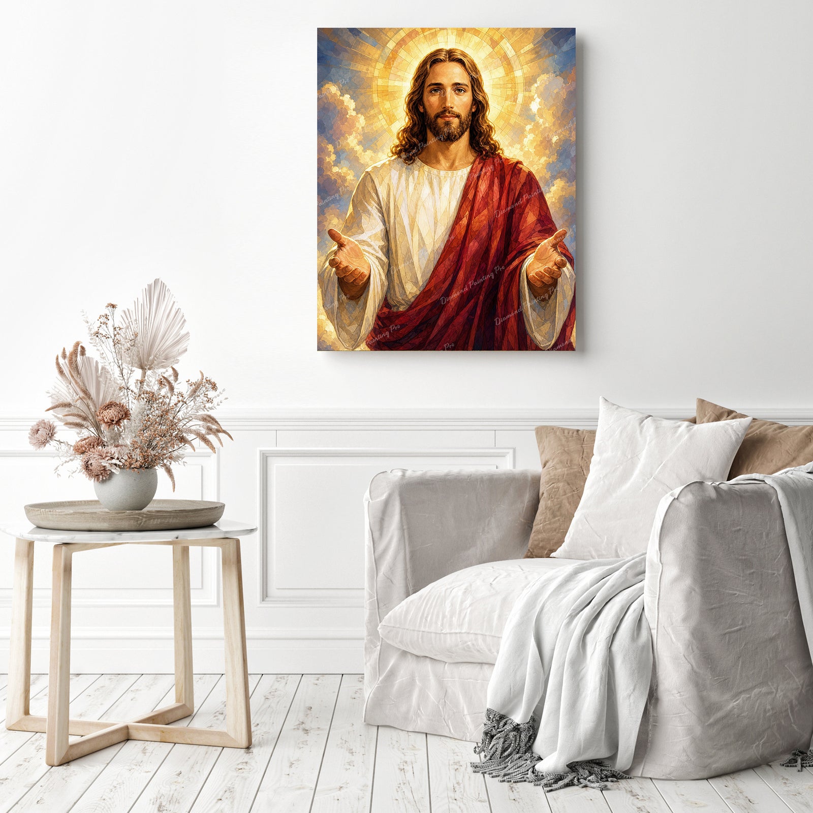 Christ with Open Arms Diamond Painting as Home Decor