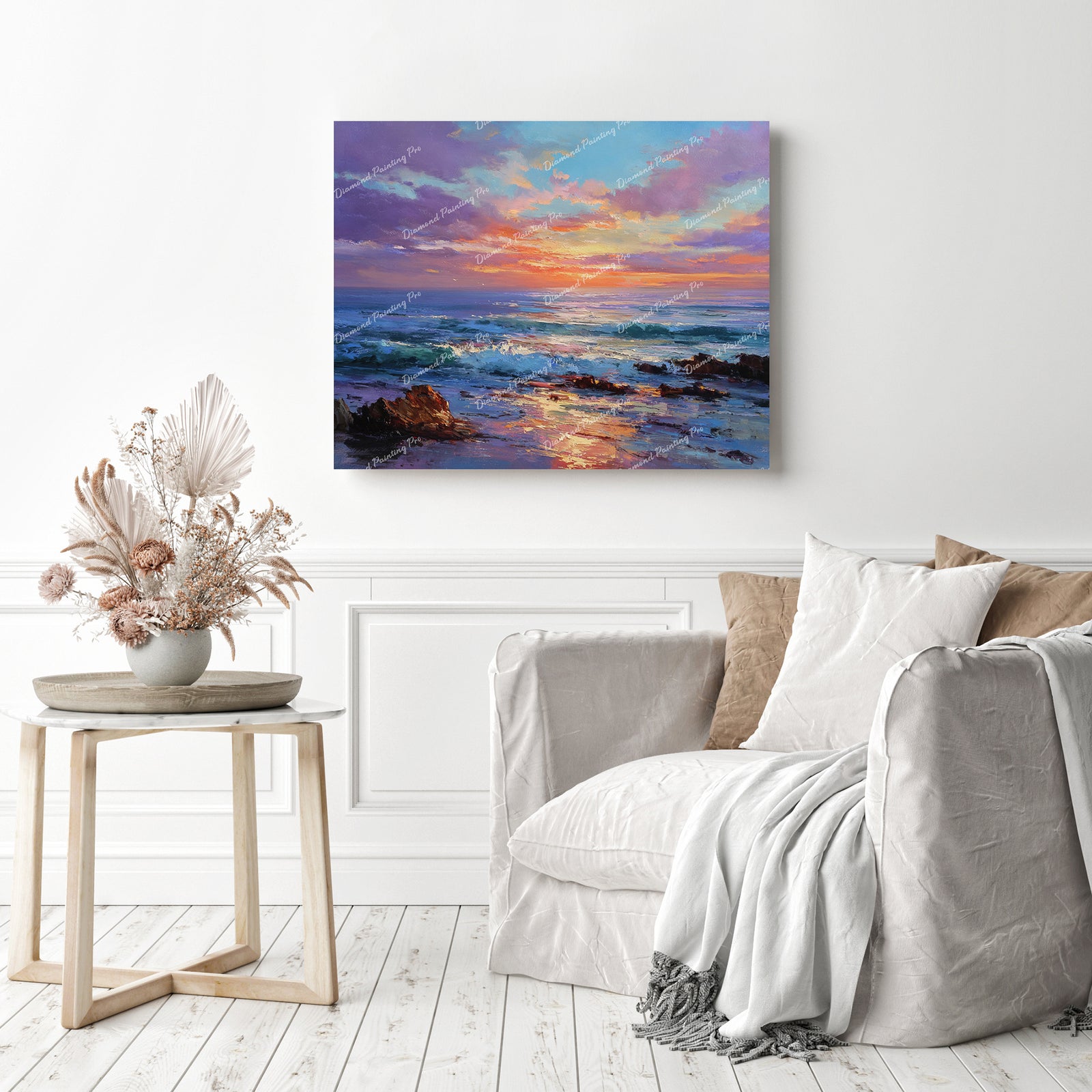 Coastal Beach Sunset Diamond Painting as Home Decor