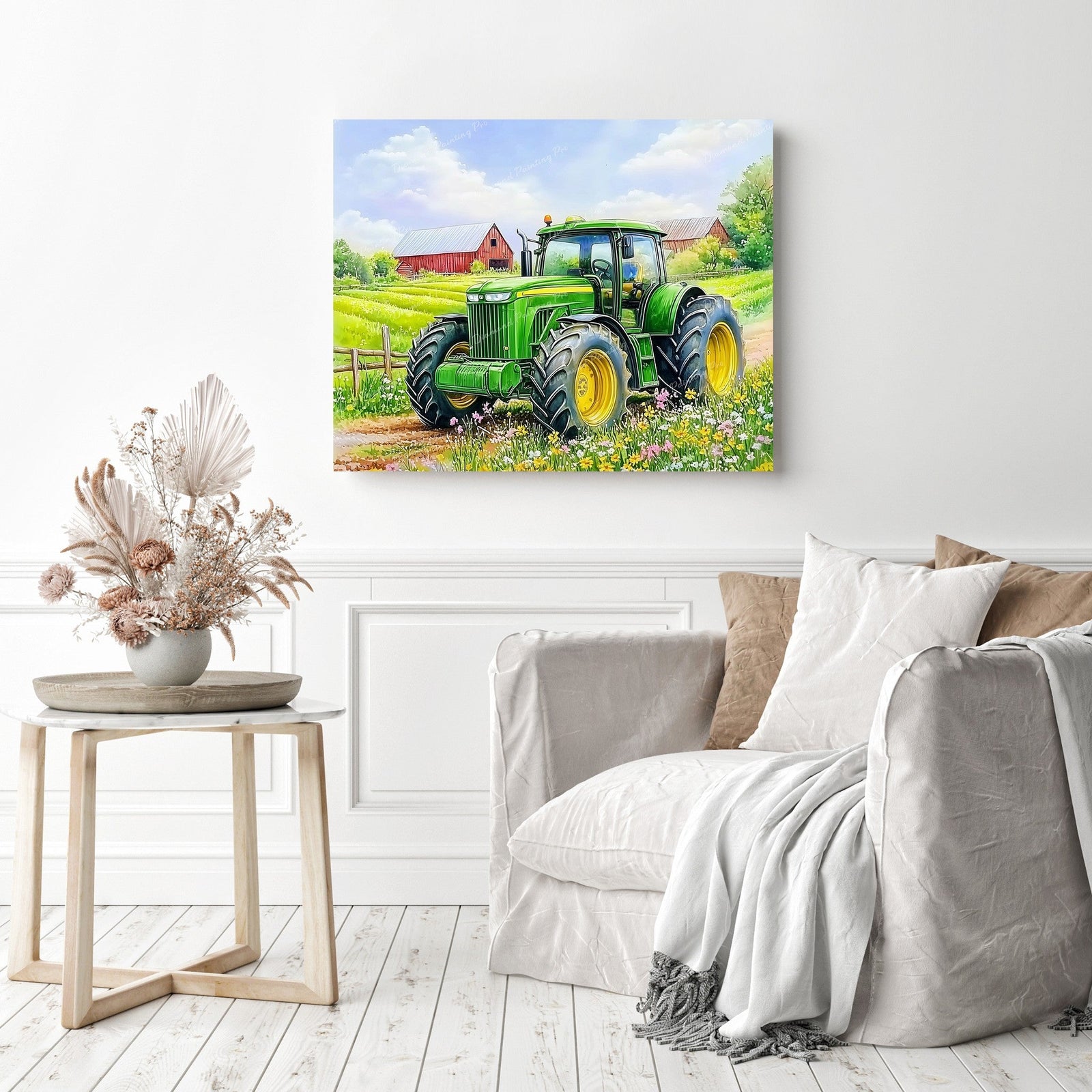 Country Tractor Diamond Painting as Home Decor