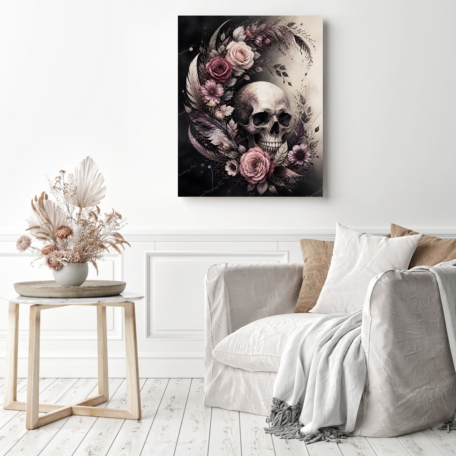 Crimson Skull Diamond Painting as Home Decor