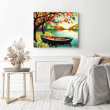 Docked Fall Daydreams | Diamond Painting Displayed as Home Decor