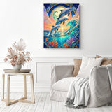 Dolphins Leaping Diamond Painting as Home Decor