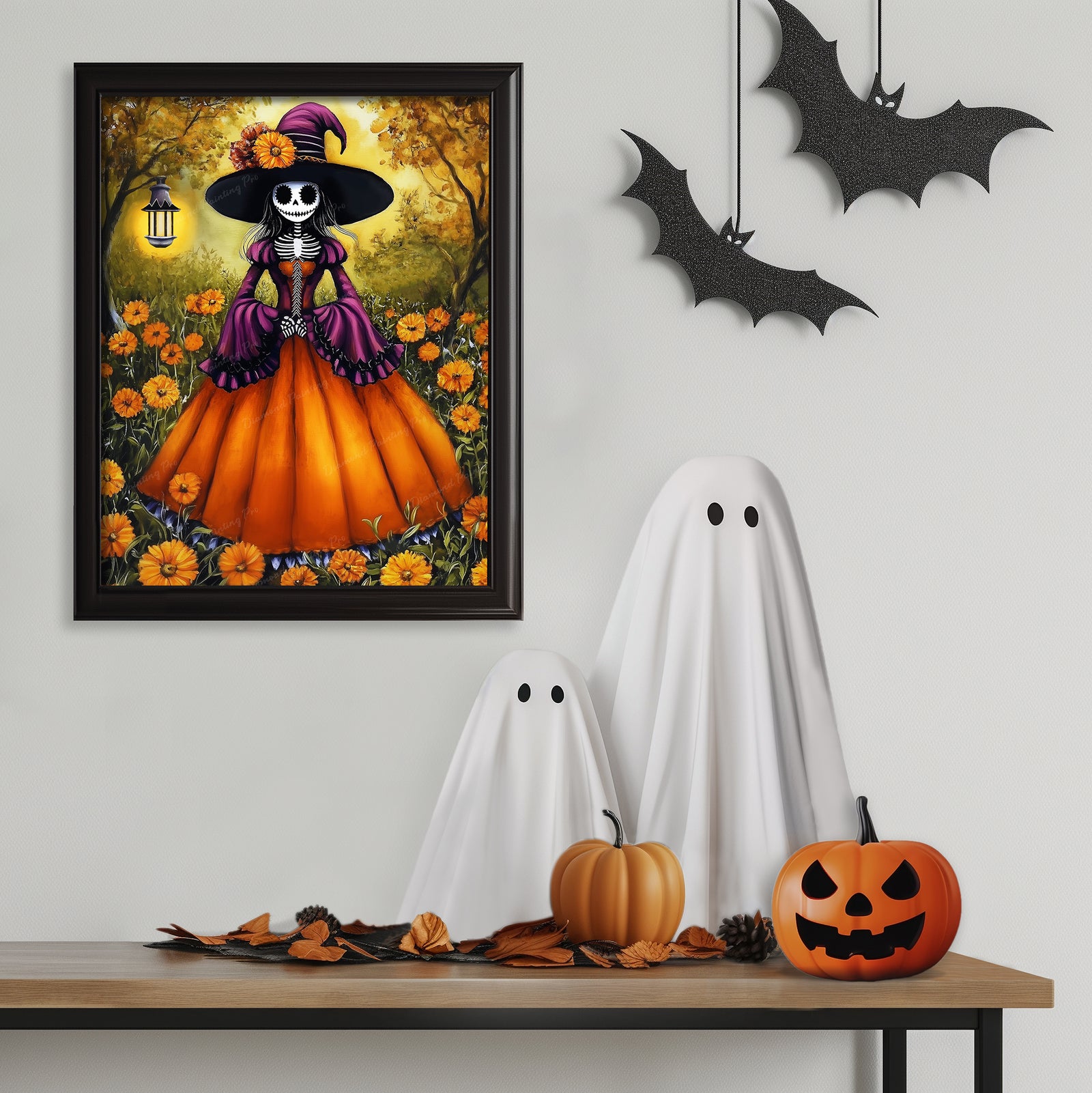 Dressed to Haunt | Diamond Painting Displayed as Home Decor