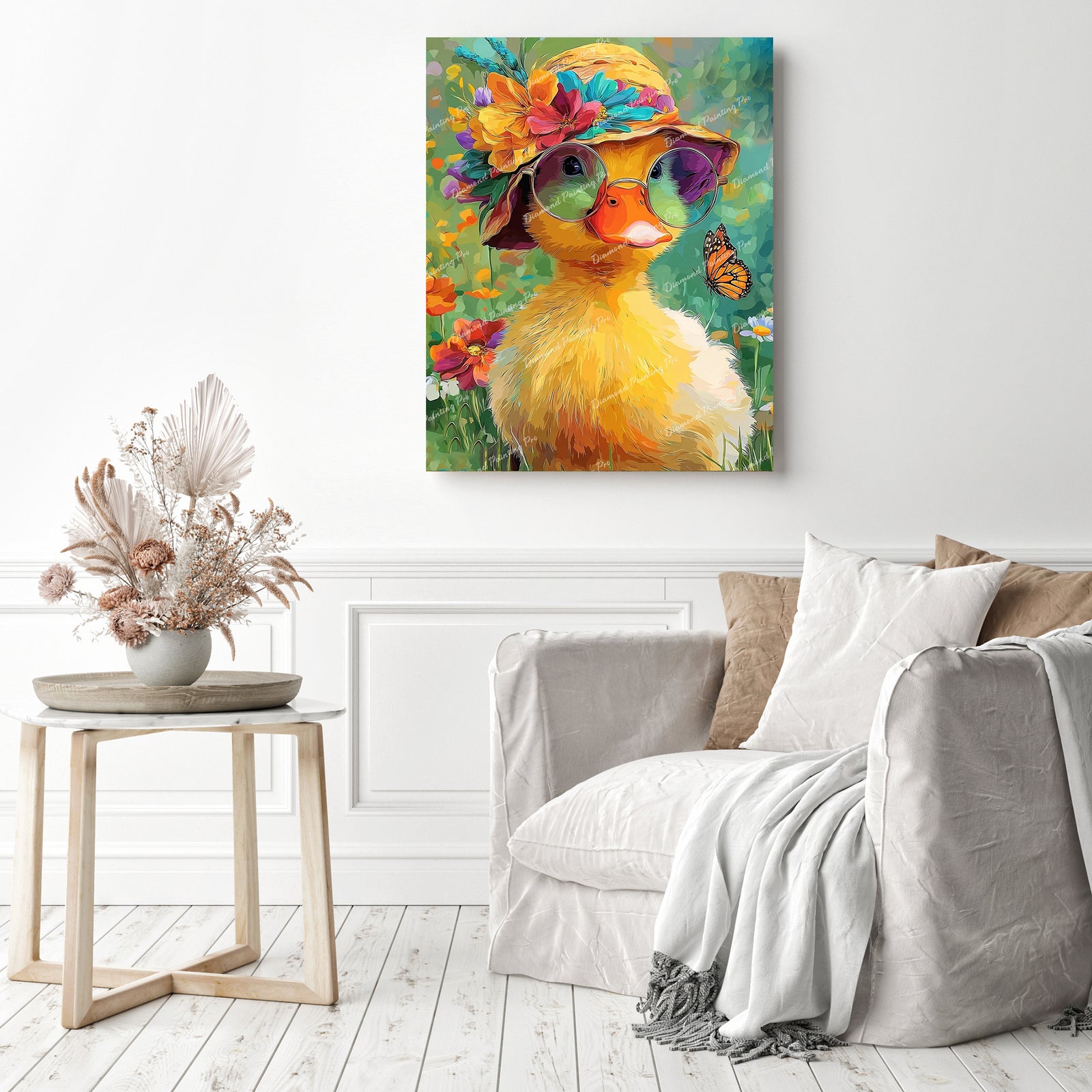 Duckling in a Sun Hat Diamond Painting as Home Decor