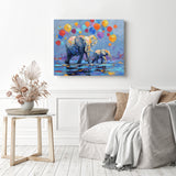Elephants and Balloons Diamond Painting as Home Decor