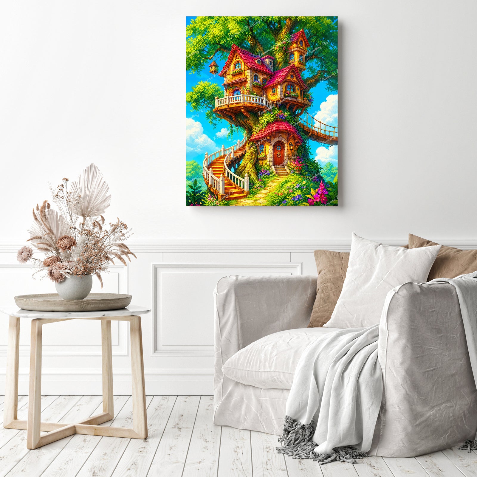 Enchanted Canopy Cottage Diamond Painting as Home Decor