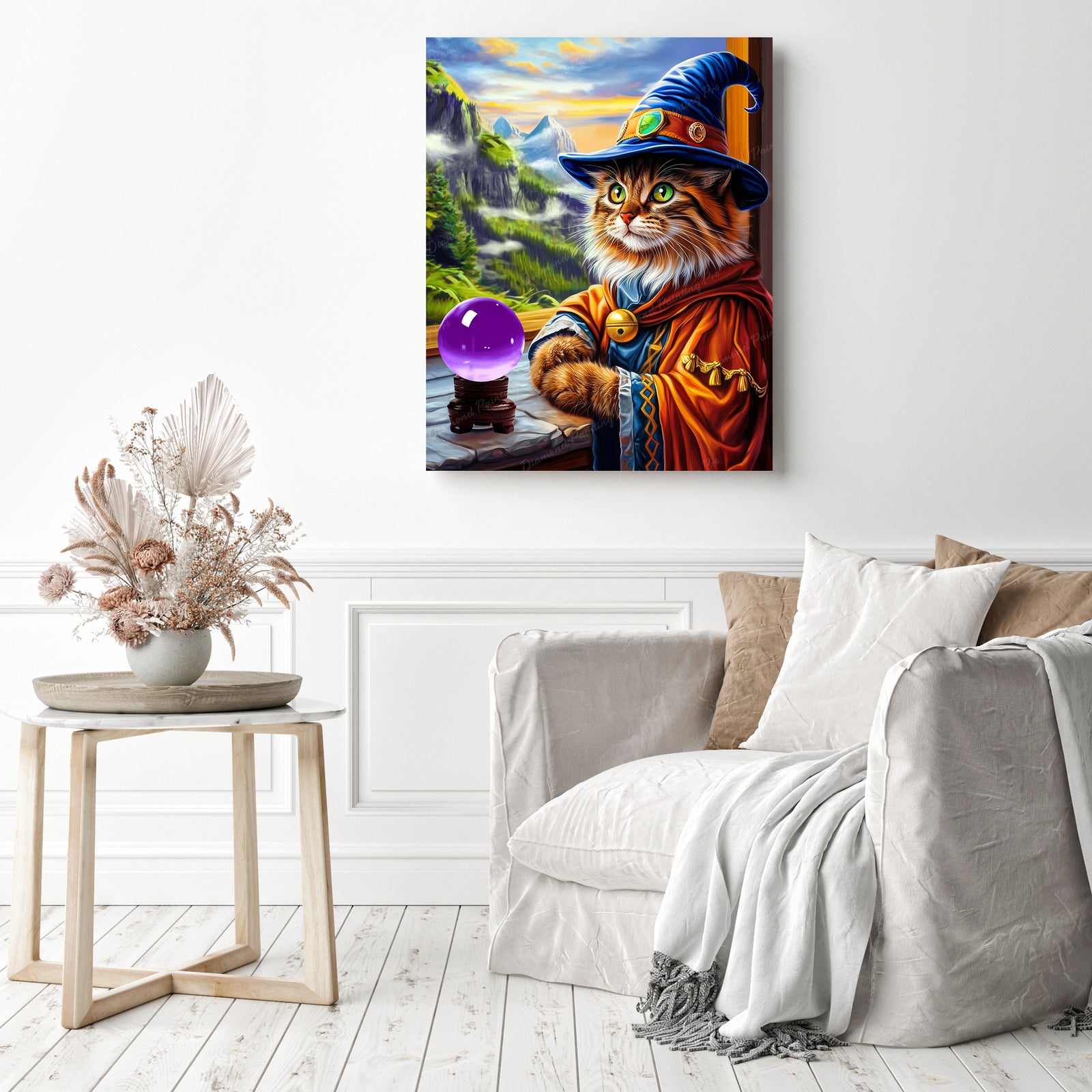 Enchanted Paws | Diamond Painting Displayed as Home Decor