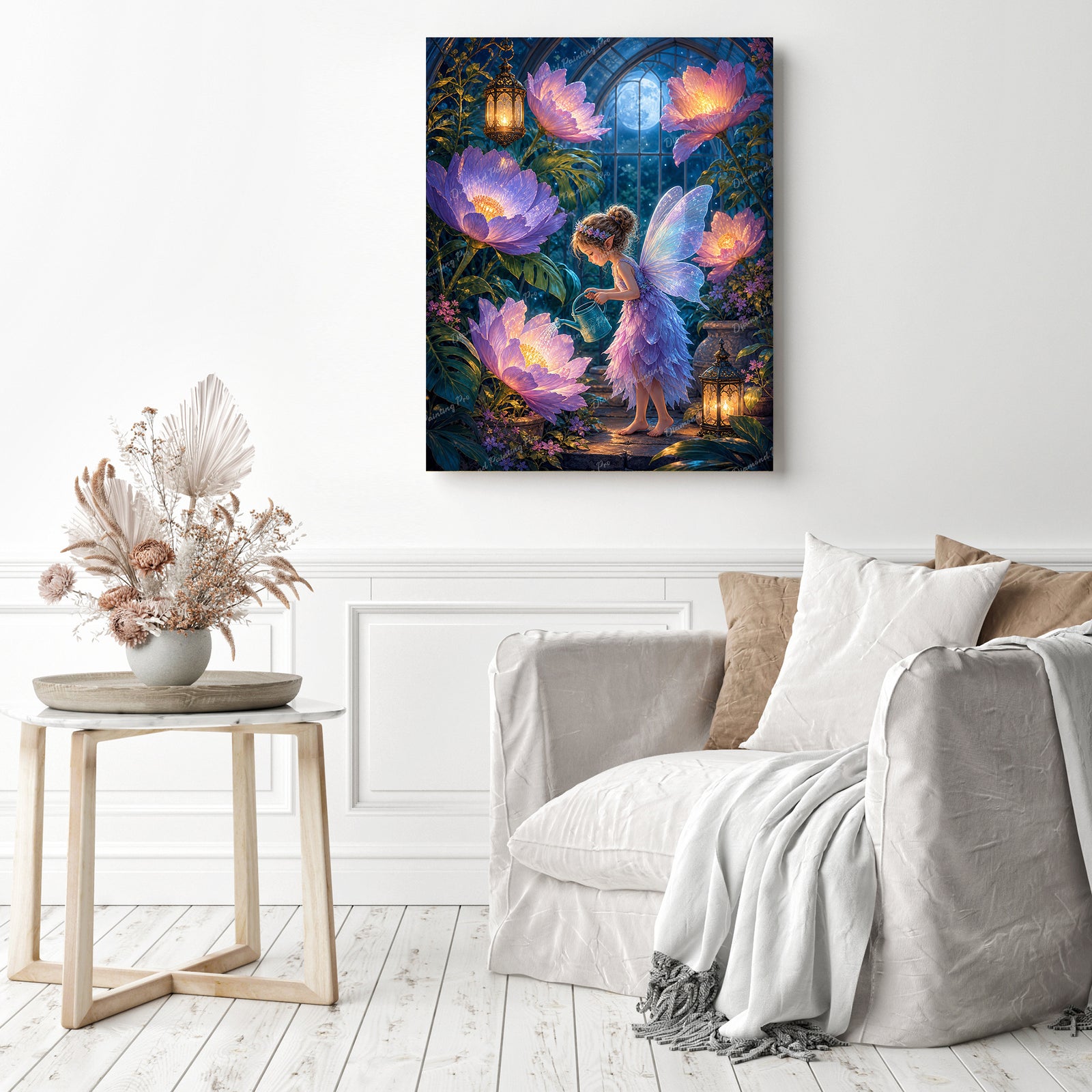 Fairy Watering Flowers Diamond Painting as Home Decor