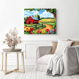 Farm Country Serenity | Diamond Painting Displayed as Home Decor