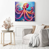 Vibrant Octopus | Diamond Painting Displayed as Home Decor