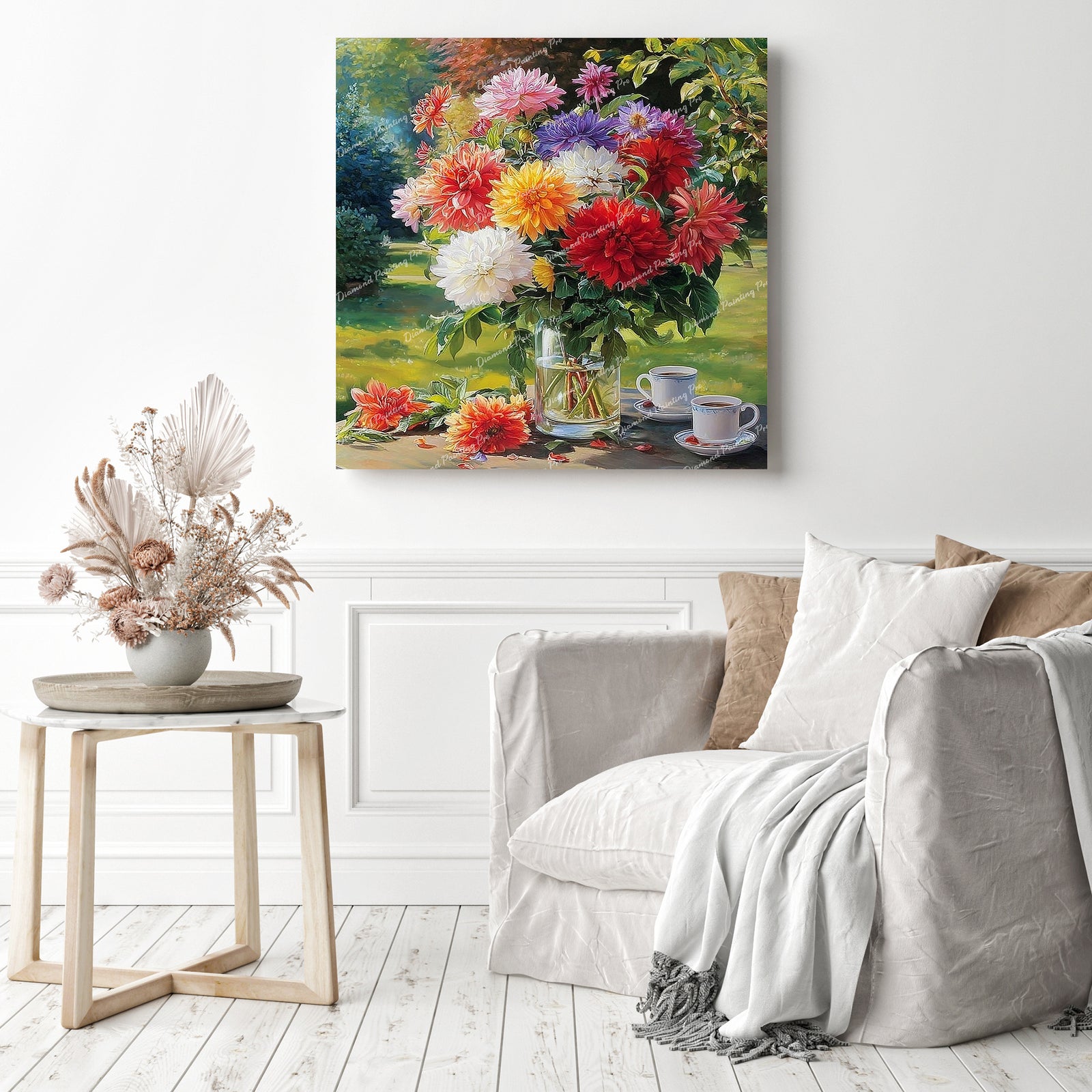 Floral Tea Party Diamond Painting as Home Decor