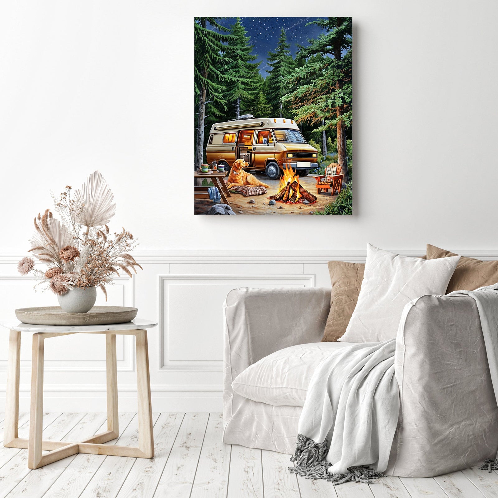 Forest Campout | Diamond Painting Displayed as Home Decor