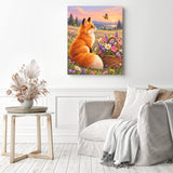 Fox in Wildflower Field Diamond Painting as Home Decor
