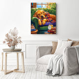 Frankie's Afternoon Nap | Diamond Painting Displayed as Home Decor