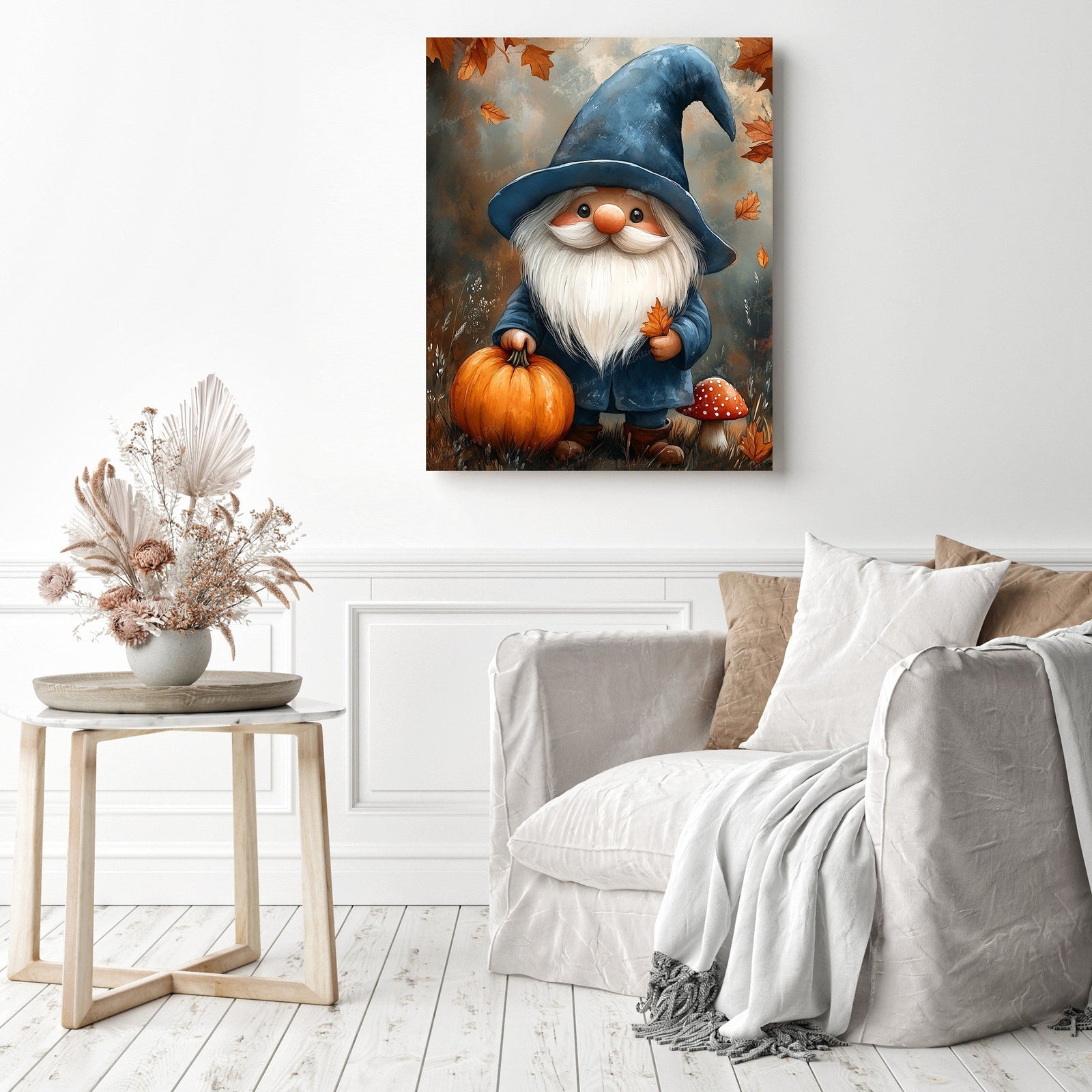 Gnome Autumn Treasure Diamond Painting as Home Decor