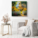 Golden Cottage Diamond Painting as Home Decor