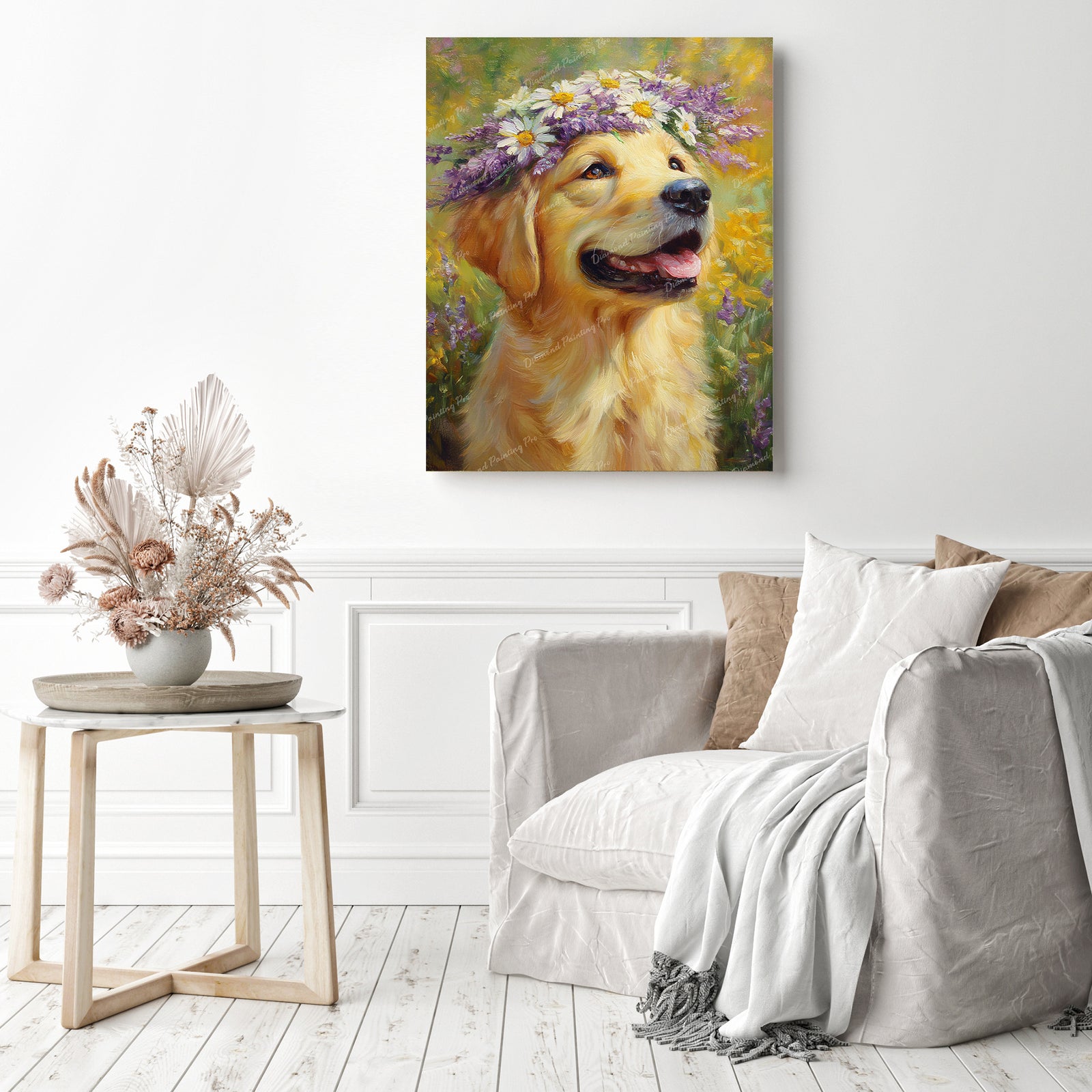 Golden Smiles Diamond Painting as Home Decor