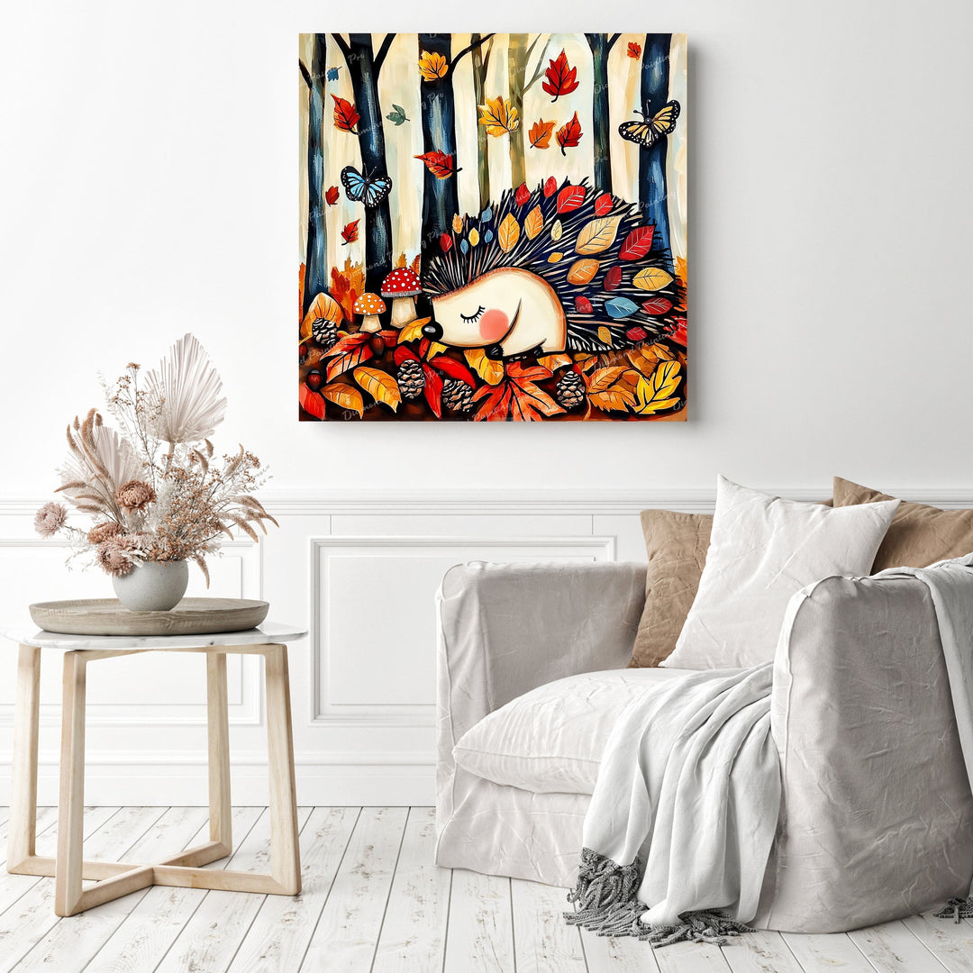 Hedgehog Autumn Hideaway | Diamond Painting