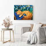 Iris Kitten Dreams | Diamond Painting Displayed as Home Decor