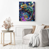 Jeweled Chameleon Diamond Painting as Home Decor