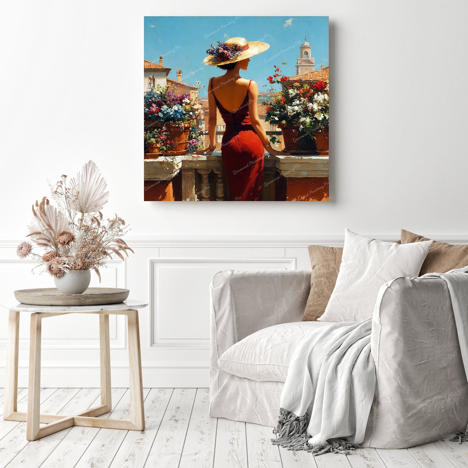 Lady in Red Diamond Painting as Home Decor