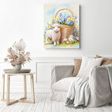 Lamb and Spring Flowers Diamond Painting as Home Decor