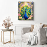 Majestic Jewel Peacock Diamond Painting as Home Decor