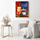 Nighttime Donut Delights | Diamond Painting Displayed as Home Decor