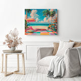 Pastel Beach Lounge Diamond Painting as Home Decor