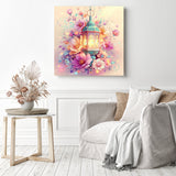 Pastel Lantern Bloom Diamond Painting as Home Decor