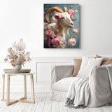 Petals and Golden Horns Diamond Painting as Home Decor