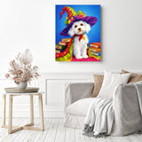 Puppy Spellbinder | Diamond Painting Displayed as Home Decor