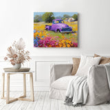 Purple Truck Meadow Diamond Painting as Home Decor