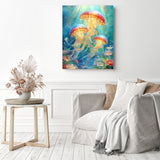 Radiant Jellyfish Diamond Painting as Home Decor