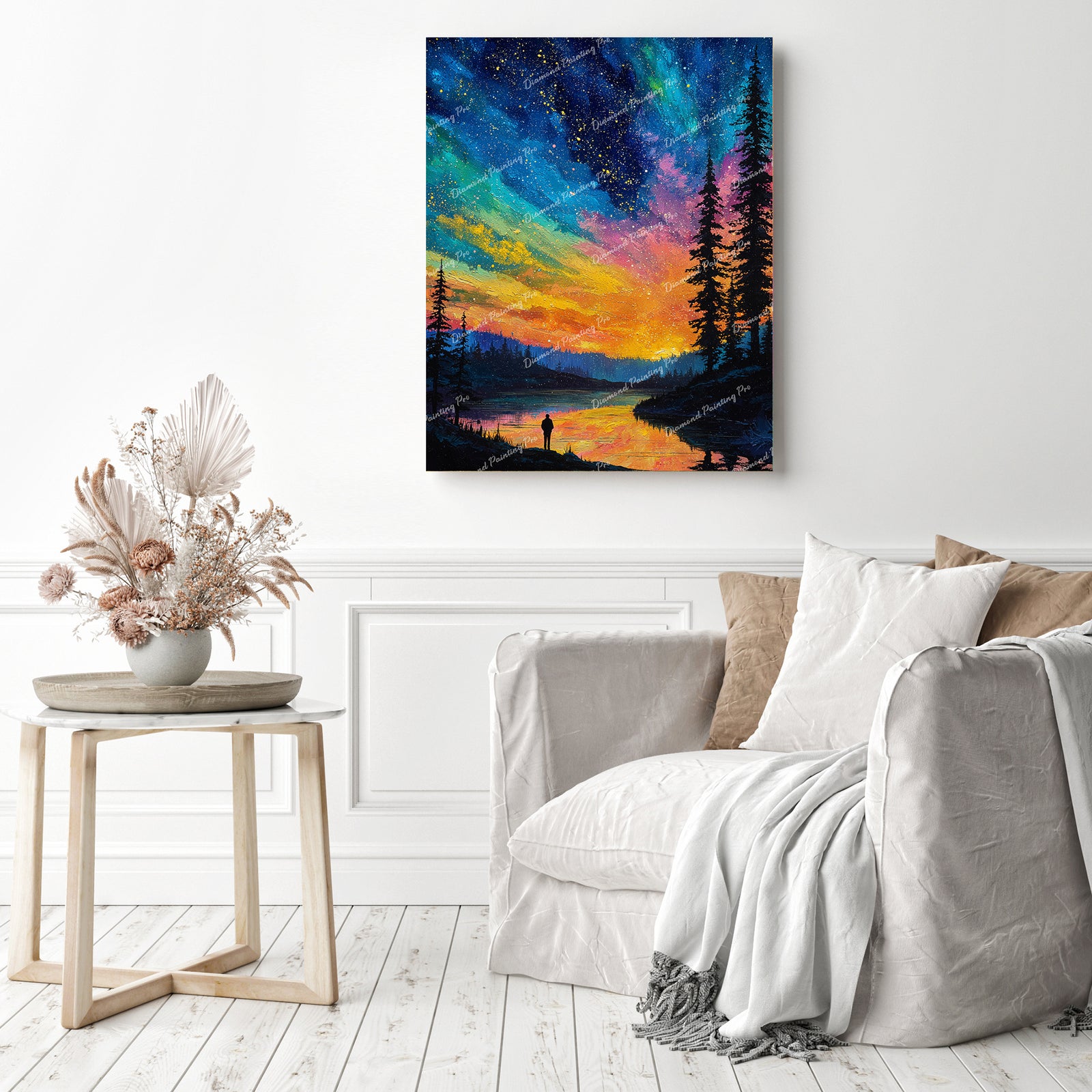 Rainbow Aurora Sky Diamond Painting as Home Decor