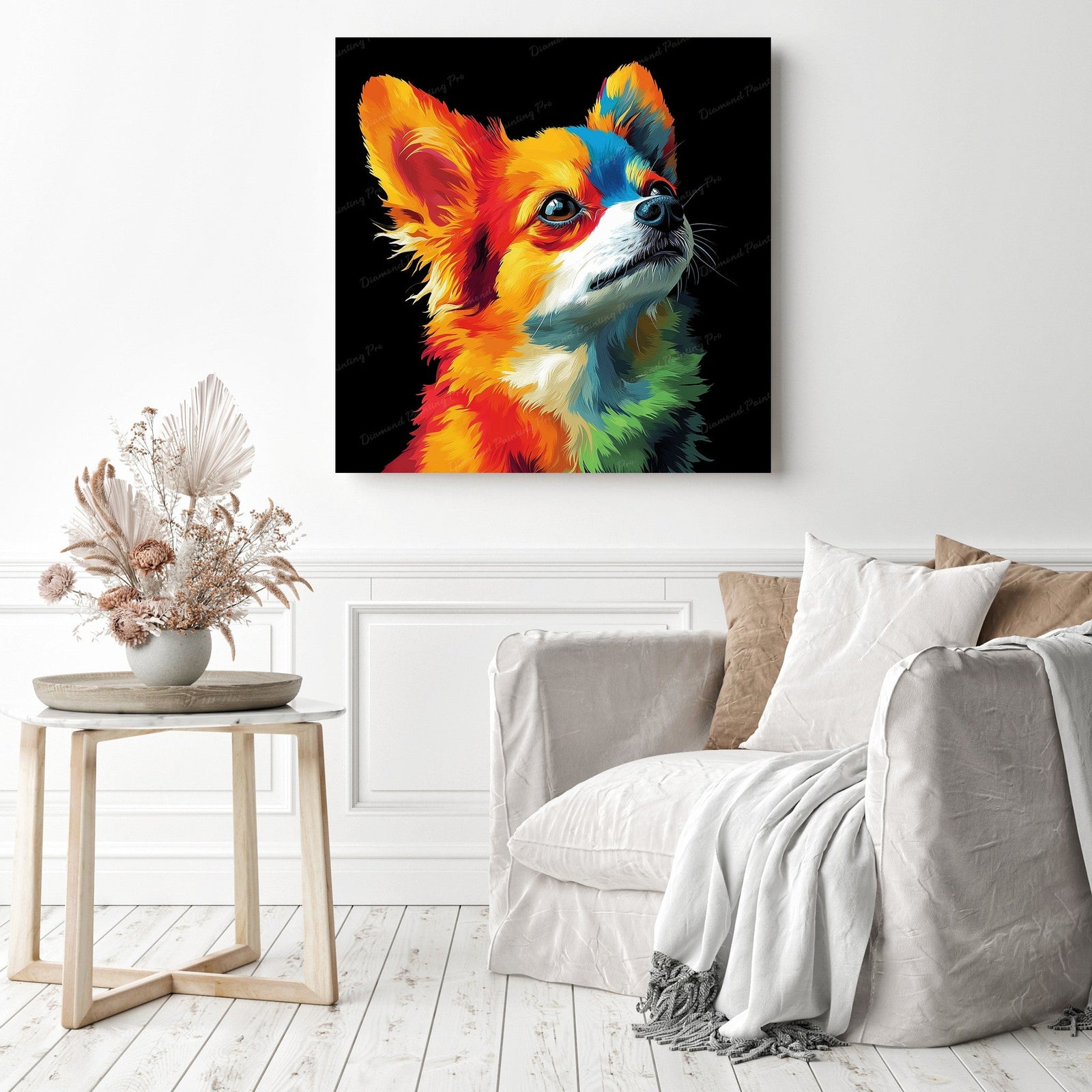 Rainbow Chihuahua Diamond Painting as Home Decor