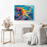 Rainbow Gem Octopus Diamond Painting as Home Decor