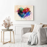 Heart Splash | Diamond Painting Displayed as Home Decor