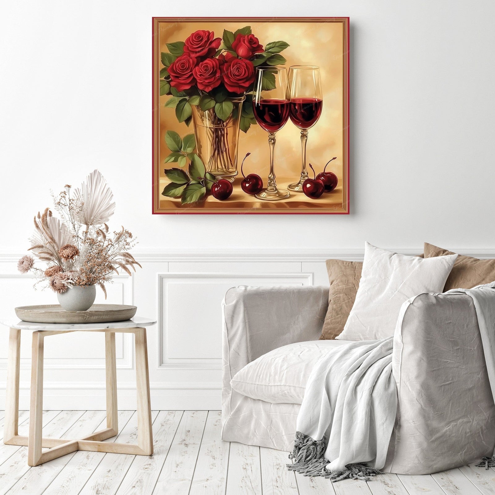 Roses and Wine Diamond Painting as Home Decor